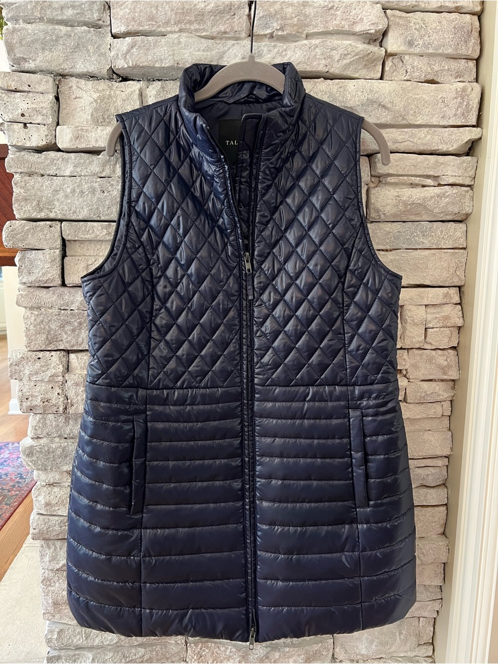 Talbots Navy Quilted Puffer Lightweight Vest Size Medium